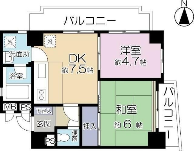 下落合ハウス 501号室 間取り