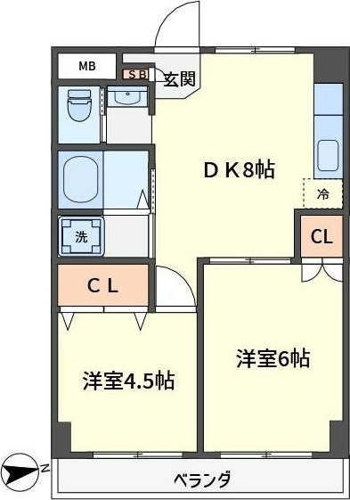 スプリングパーク綾瀬 302号室 間取り