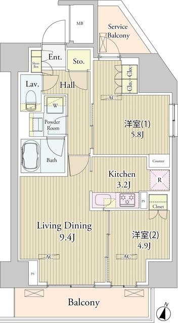 ヴェルデュール高田馬場 1101号室 間取り