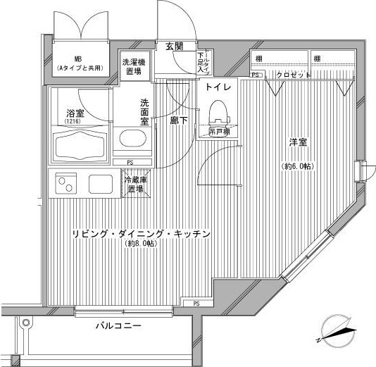 デュオ・スカーラ新宿Ⅱ 402号室 間取り