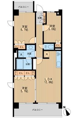 HF若林公園レジデンス 313号室 間取り
