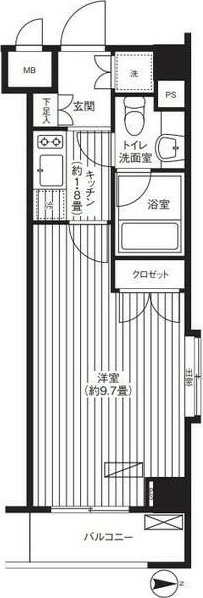 グランハイツ東新宿 513号室 間取り