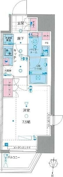 ＧＥＮＯＶＩＡ新宿早稲田ｇｒｅｅｎ　ｖｅｉｌ 904号室 間取り