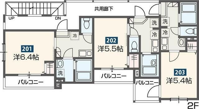 ＭＥＬＤＩＡ亀有Ⅲ 203号室 間取り