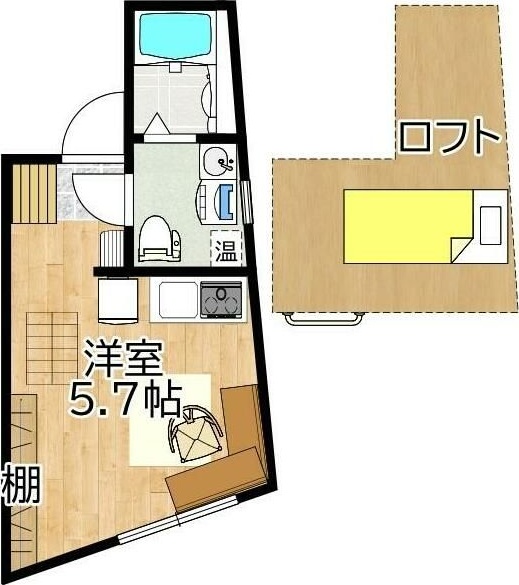 エステラ 5号室 間取り
