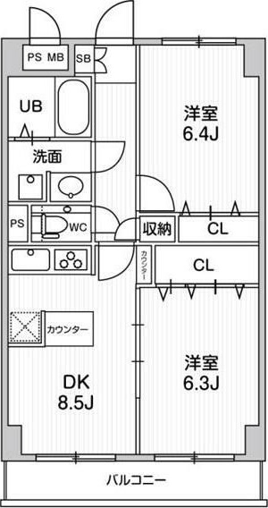 第六鳥塚ビル 702号室 間取り