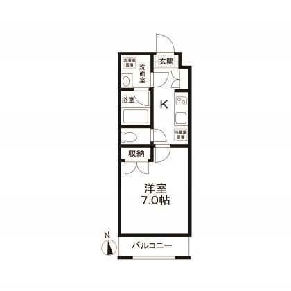 ＨＥＲＭＩＴＡＧＥ　Ｗａｓｅｄａ　Ｍａｃｈｉ 204号室 間取り