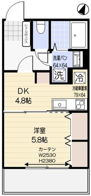 グリーンコート一の坂 203号室 間取り