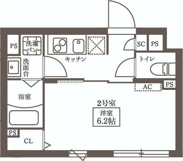 ＰＲＡＴＩＱＵＥ　Ｙｏｙｏｇｉ 102号室 間取り