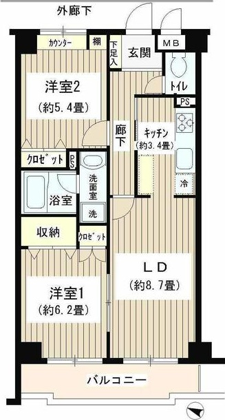 エステージ世田谷仙川 202号室 間取り