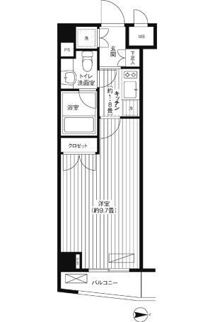 グランハイツ東新宿 506号室 間取り