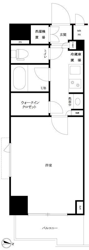 ルーブル市ヶ谷 102号室 間取り