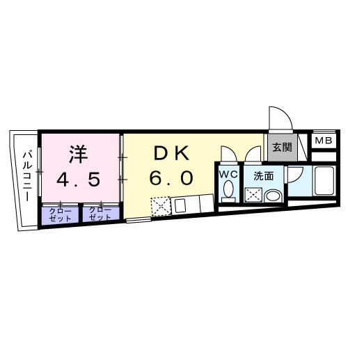 ブルー　パレット　新宿中落合 202号室 間取り