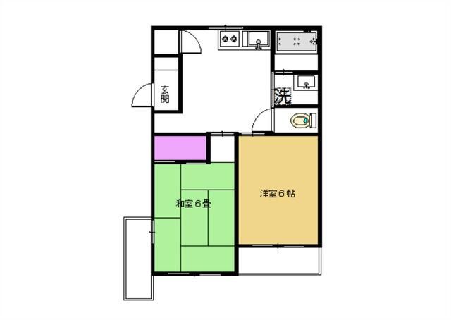 ペガサス中村 202号室 間取り