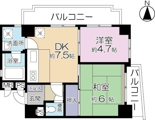下落合ハウス 501号室 間取り