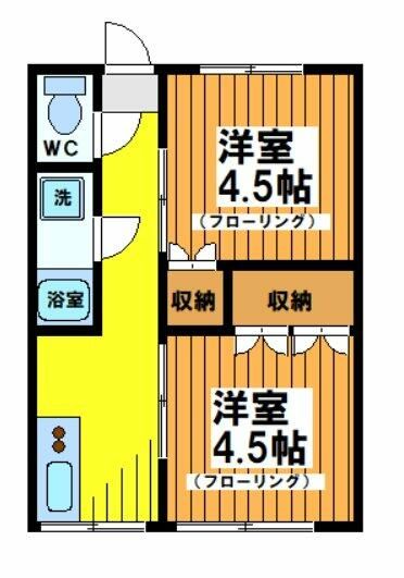 コーポ千代荘 E号室 間取り
