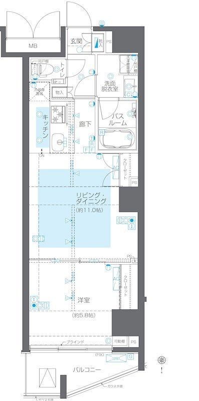 ZOOM目黒かむろ坂 602号室 間取り