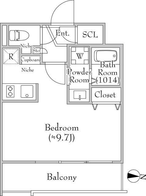 ＭＥＪＩＲＯＲＥＳＩＤＥＮＣＥ 212号室 間取り