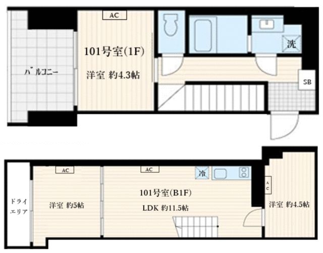 Ｓｋｕｌｄ神楽坂 101号室 間取り