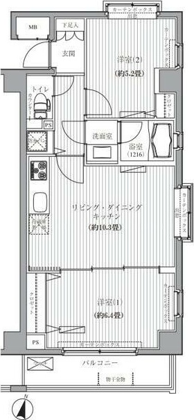 メゾンカルム西新宿 209号室 間取り