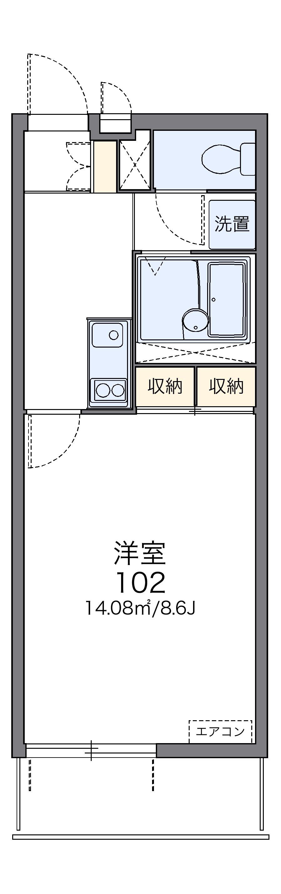 レオネクストＬＵＣＥ高松 401号室 間取り