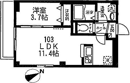 ドヌール長崎 103号室 間取り