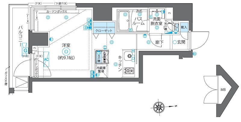 ZOOM新宿下落合 1101号室 間取り