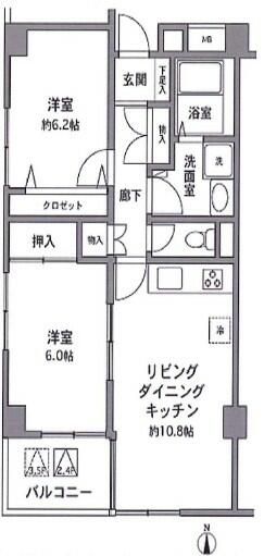 フレール上井草 403号室 間取り