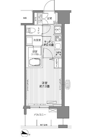 センテニアル王子神谷 313号室 間取り