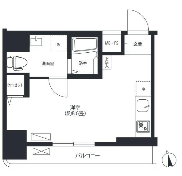 リーノ新宿若松町 1002号室 間取り