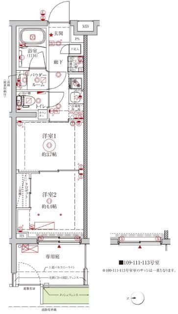 クレイシアＩＤＺ中野野方 115号室 間取り
