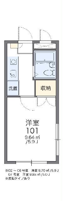 レオパレス新宿 201号室 間取り