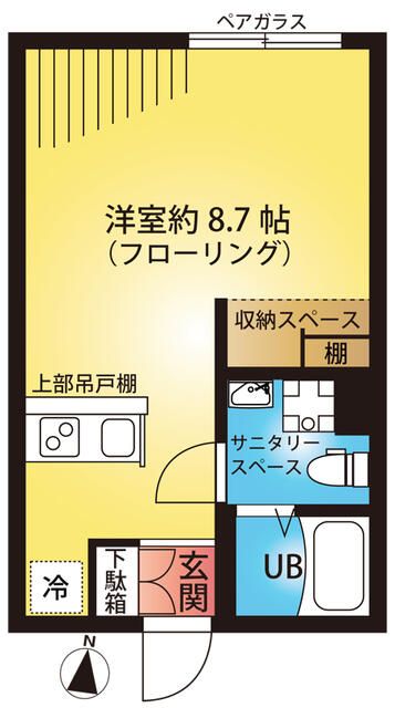 ＰＲＩＳＭ　ＯＪＩＭＡ 401号室 間取り