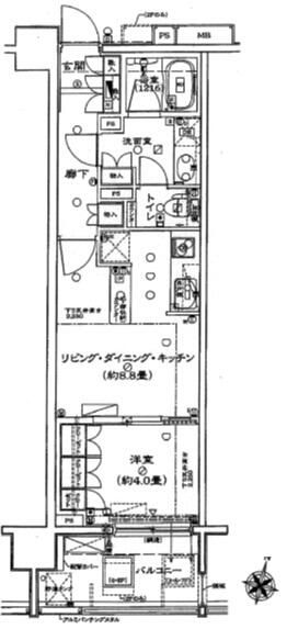グローリオ新中野ブランデコ 503号室 間取り