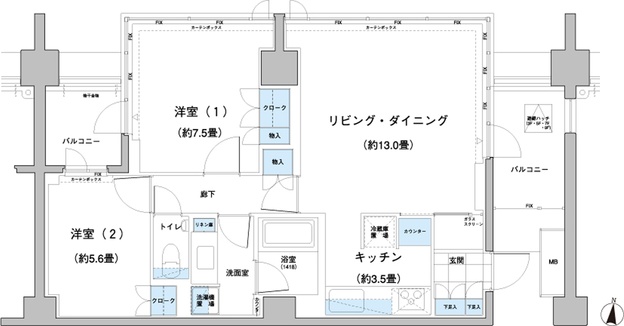 ガーデニエール砧レジデンス 711号室 間取り