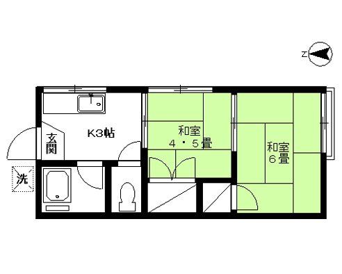 コーポイスズ 201号室 間取り