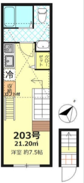 ベルエクラ阿佐ヶ谷 203号室 間取り