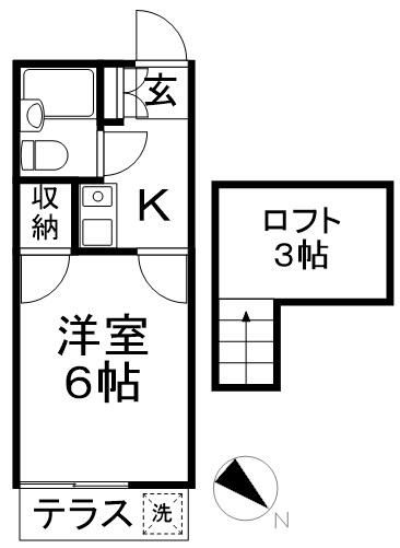 サニースポット 105号室 間取り