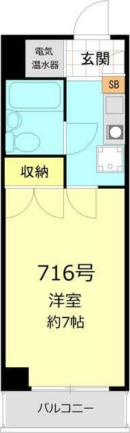 マンション五反田 716号室 間取り