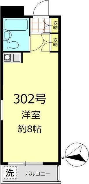 パレロワイヤル弦巻 302号室 間取り