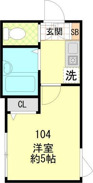 Ｆ－ＳＱＵＡＲＥ 104号室 間取り
