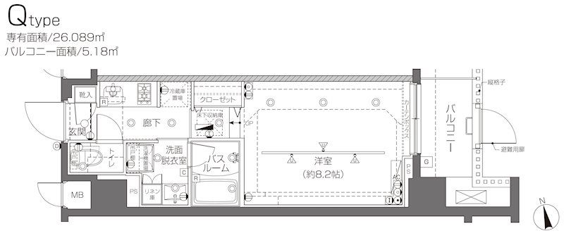 ZOOM大塚 107号室 間取り