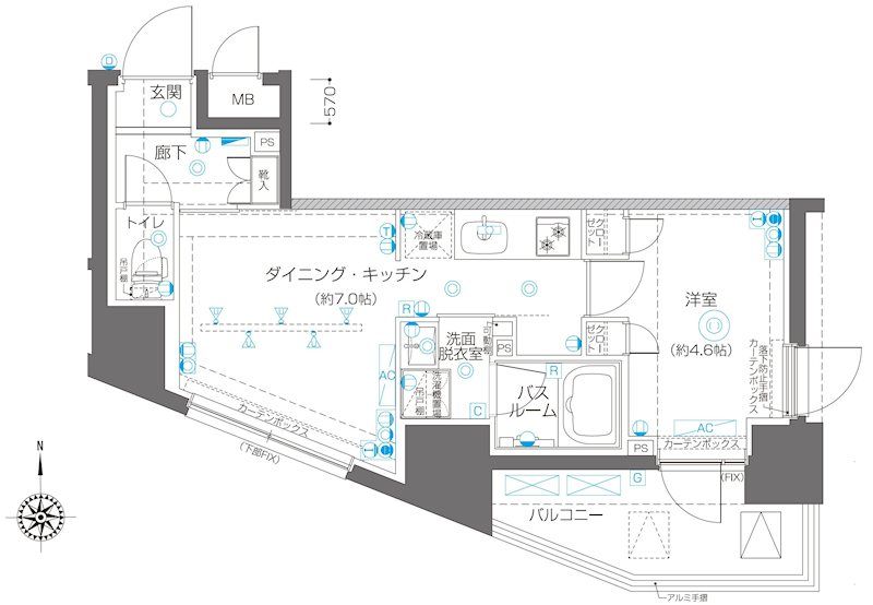 ZOOM高田馬場 801号室 間取り