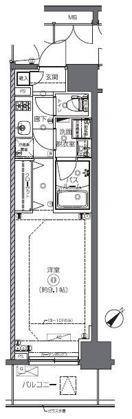 ZOOM日本橋馬喰町 1102号室 間取り