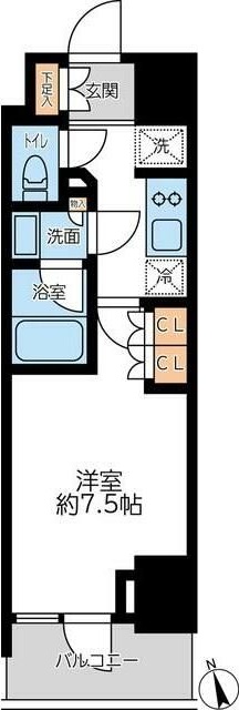 プライマル浅草言問通 404号室 間取り