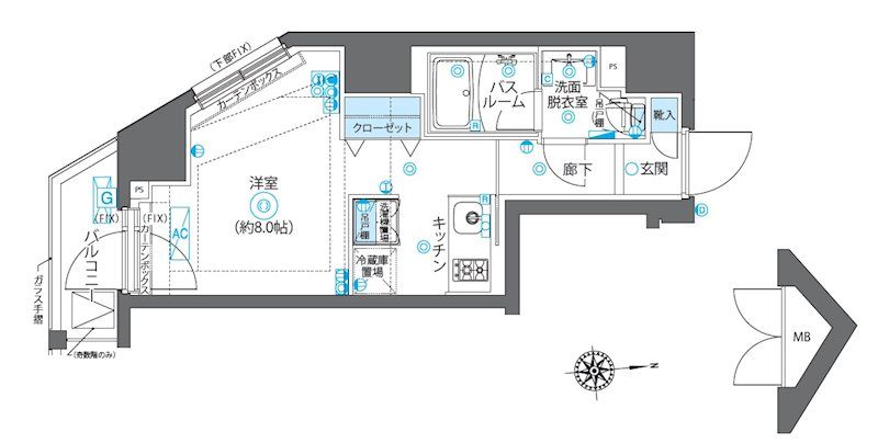 ZOOM新宿下落合 801号室 間取り