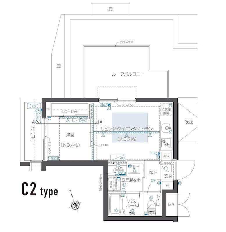 ZOOM西早稲田 401号室 間取り