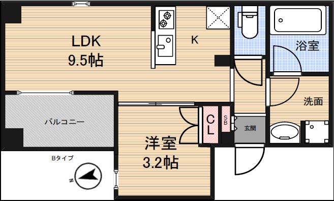 アーバンパーク三ノ輪 302号室 間取り