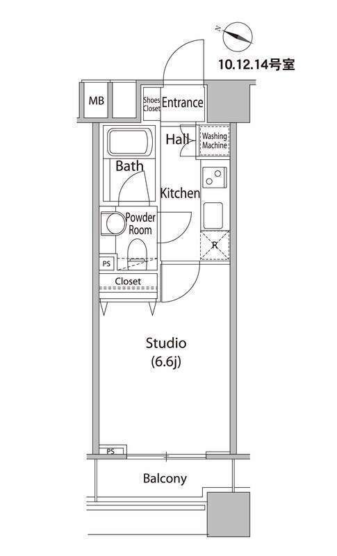ファーストリアルタワー新宿  1310号室 間取り