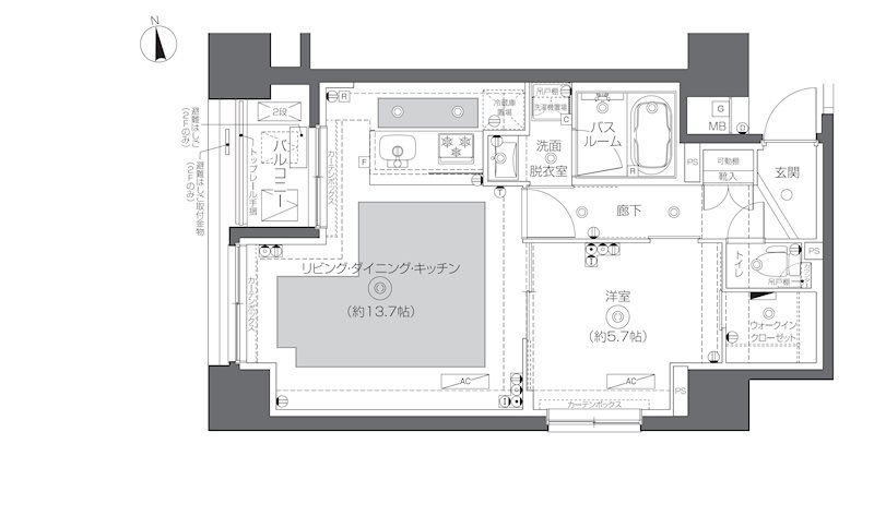 ZOOM秋葉原SQUARE 703号室 間取り